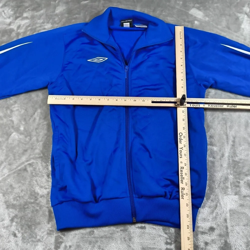 Umbro Track Jacket Youth Large Blue Full Zip Athletic Soccer Warm Up Embroidered